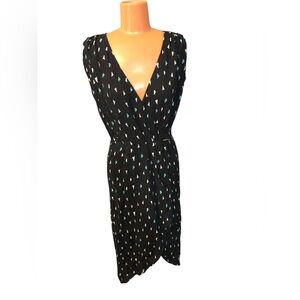 VIX Paula Hermanny Elegant Black Midi Dress with Blue & Green Accents